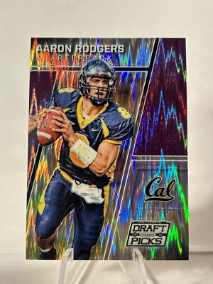Aaron Rodgers 2016 Prizm Draft Picks Purple Flash #/99 Packers Jets