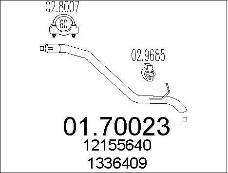 Tuyau d'échappement Ford Focus I 1.8 TDCi ligne intermédiaire de rechange diesel