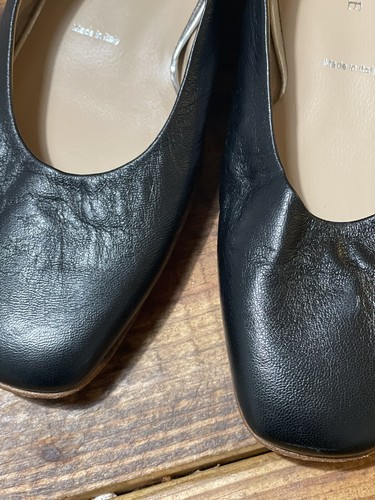Women's Ron White Jojo Black Napa Leather Stacked Heel Ballet 35 US 5 - Picture 6 of 9