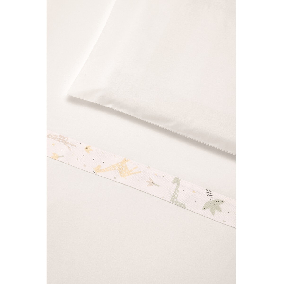 Evolution Set 3pz Lenzuolo Letto Giraffe Bianco ERBESI - X48976 GIODICART