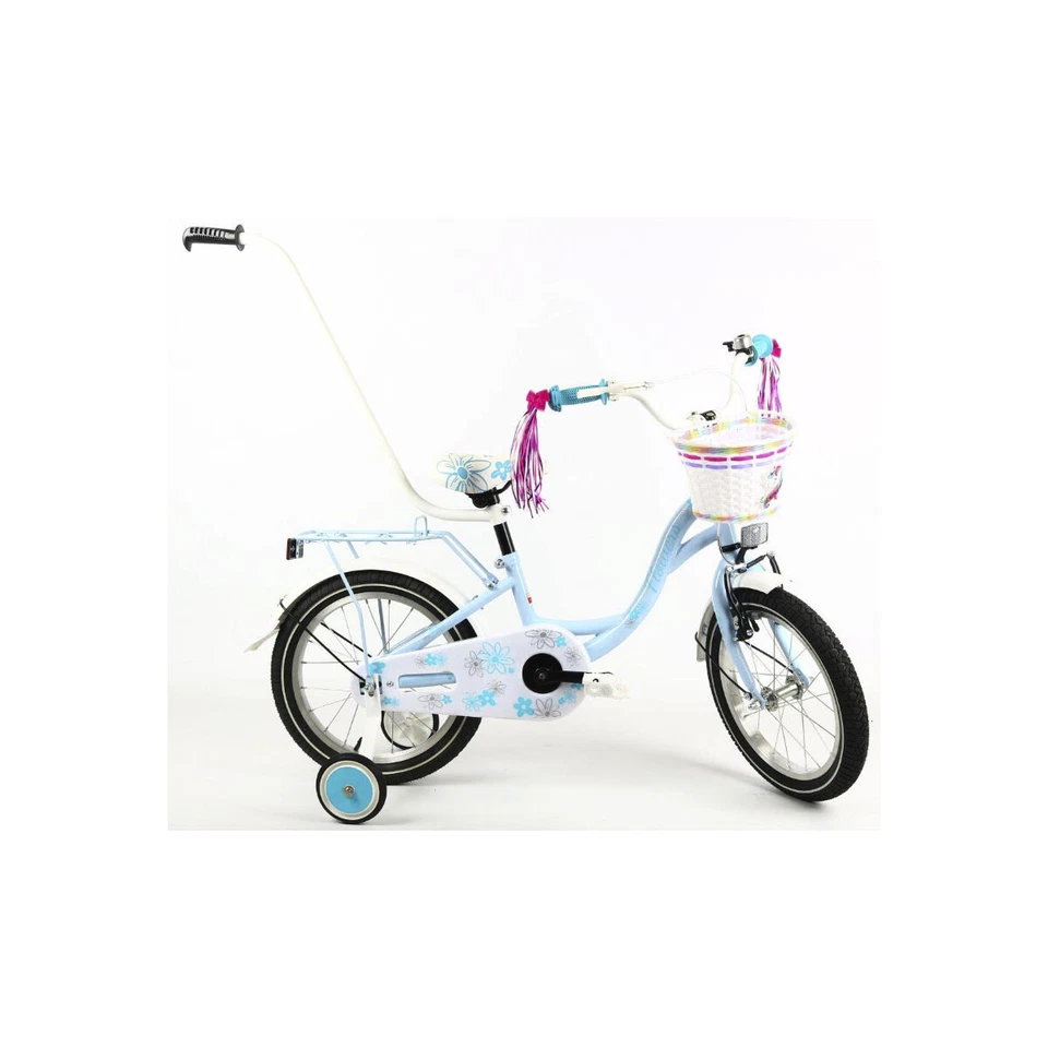 FLOWERS Kinderfahrrad 16" Mädchenfahrrad Kinder Rad Bike Spielrad - Blau - Bild 2 von 4