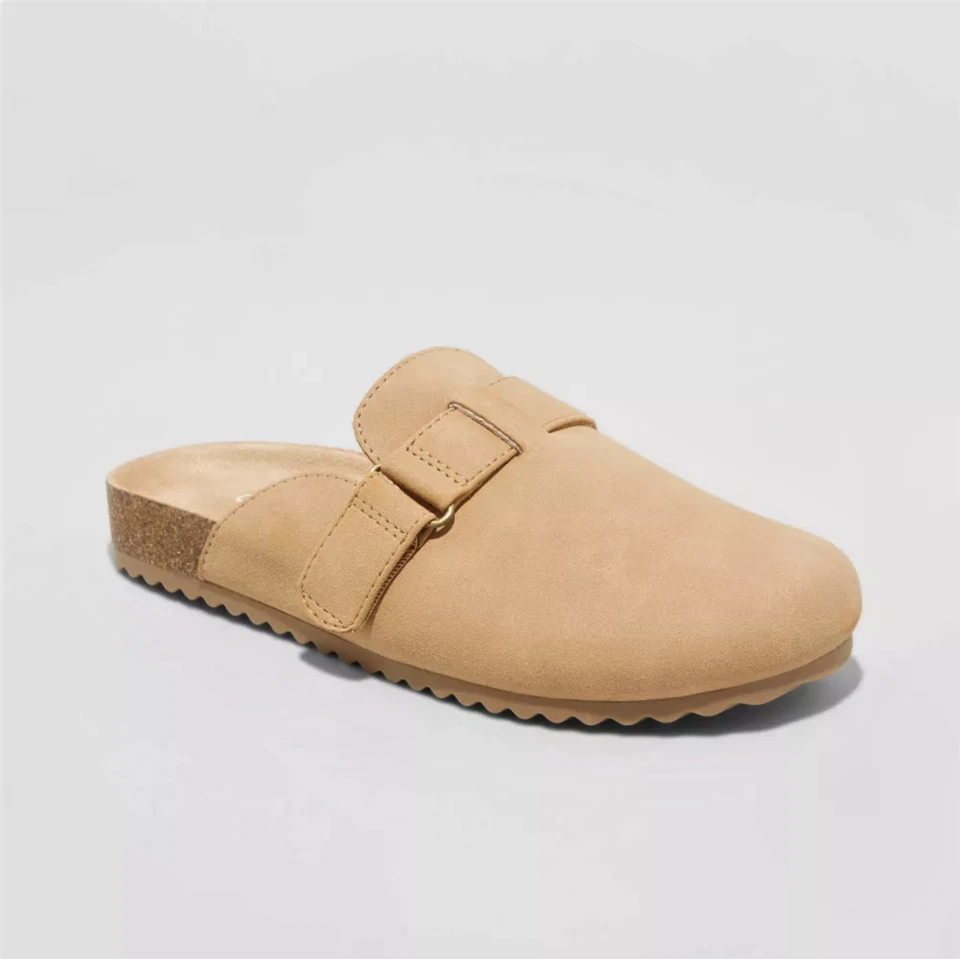 Zuecos sin cordones sin marcas acolchados Cat & Jack talla 1 marrón coñac talla 1 para niñas jóvenes Foto 2 de 4