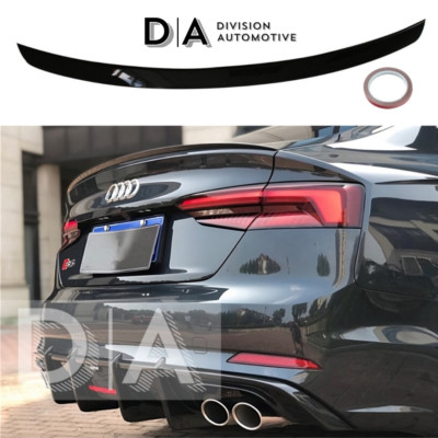 Heck Kofferraum Spoiler Flügel Schwarz für 2017-2022 Audi A5 S5 B9 4-Türer Factory Style