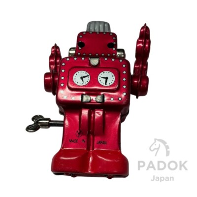 Vintage Tin Toy Wind-Up Robot Japan Made Retro Clockwork