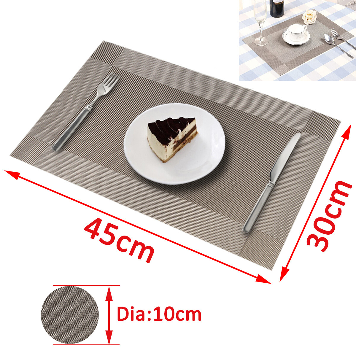 6 SET of PVC Place Mats & Coasters Dining Table Placemats NonSlip