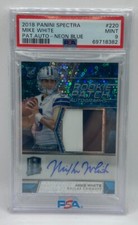 2018 Panini Spectra MIKE WHITE Neon Blue Rookie Patch Auto #/75 PSA 9