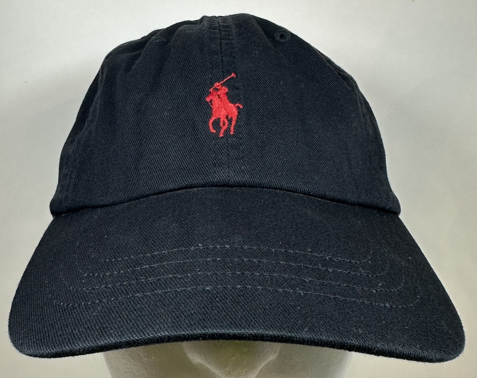 Cappello Polo Ralph Lauren nero rosso pony logo berretto strapback