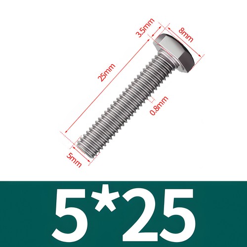 Tornillos hexagonales M5 acero inoxidable DIN 933 A2 V2A máquinas rosca izquierda tornillo - Imagen 9 de 14