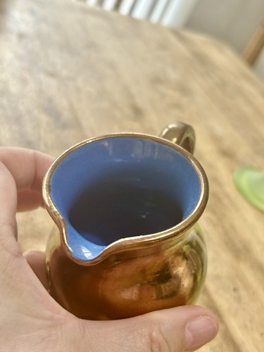 Creigiau Pottery Cardiff Vintage Bronze Luster Milk Creamer Jug - Picture 5 of 6