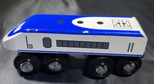 Maxim Enterprise Magnetic Wooden Train Blue Silver Car