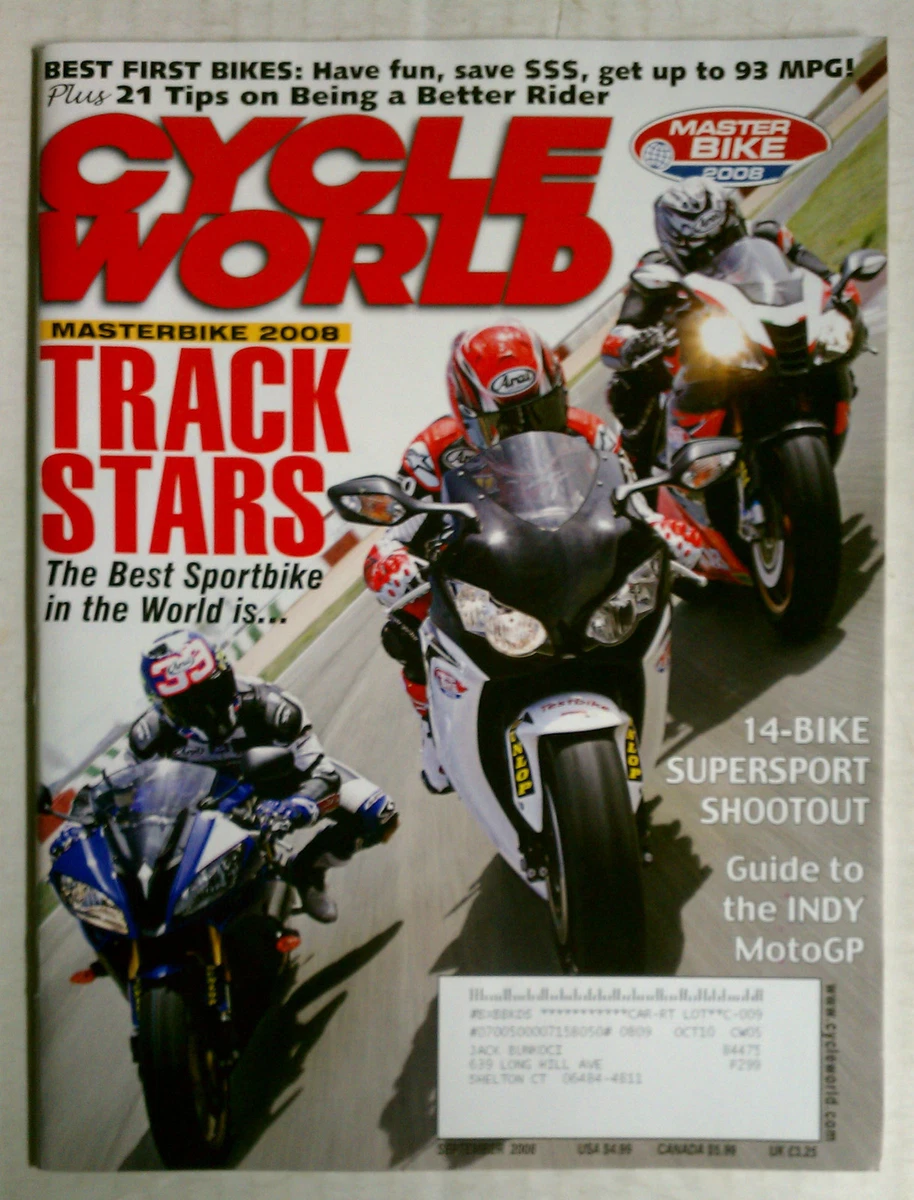 CYCLE WORLD MAGAZINE BACK ISSUE HARLEY HONDA 2008 SEPTEMBER YZF