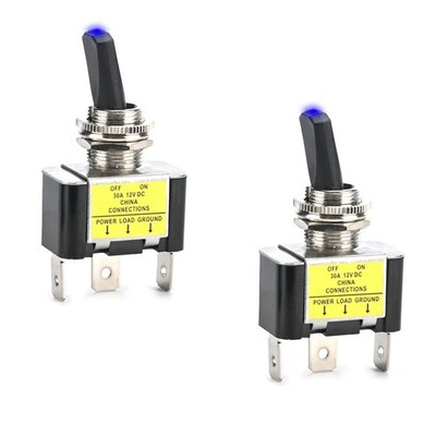 12V Blue LED Illuminated Toggle Switch 30A 12V 3 Pin Car Truck Toggle Switch ...