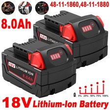 2PACK For Milwaukee for M18 8.0AH Battery Lithium Extended Capacity 48-11-1860