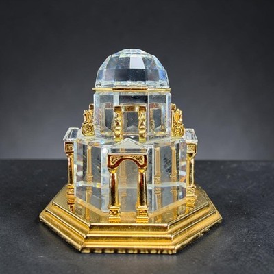 Swarovski Crystal Memories Palace Figurine Gold Tone Architecture SIGNED AS IS