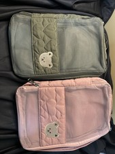 Diaper Bag Organizer Pouches - 2 Pack Green and Pink 