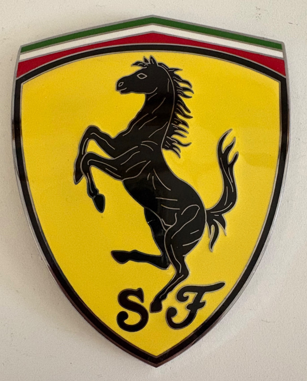 FERRARI Fender Shields Badges Emblems CERAMIC CLOISONNE (Repros) - Set of 2