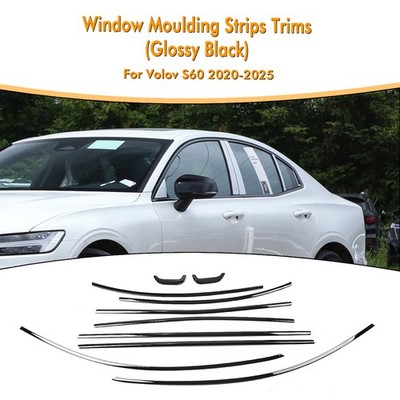 Gloss Black Window Strip Moulding Trim For Volov S60 2019-2025 2021 2022