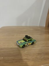 Vintage Aurora AFX Shell Ralley Ford Escort Green and Blue 28 G-Plus Slot Car