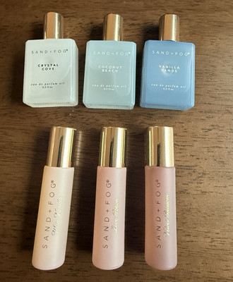 Sand + Fog Perfume Oil Rollerball Lot 6 White Vanilla Velvet Blossom Love Potion