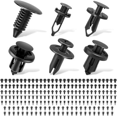 Universal Fasteners Set: 200pcs Auto Push Panel Clips with Organized Storage