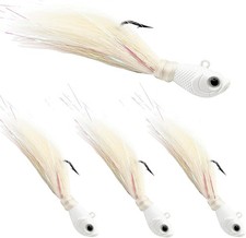 3pcs Bucktail Jigs Saltwater Fishing Lure Deer Hair Swimbait Jig Head Hooks