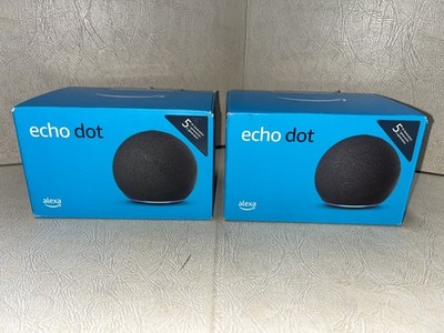 Pair of Amazon Echo Dot 5th Gen. Smart Speaker - Charcoal Unopened Boxes Perfect