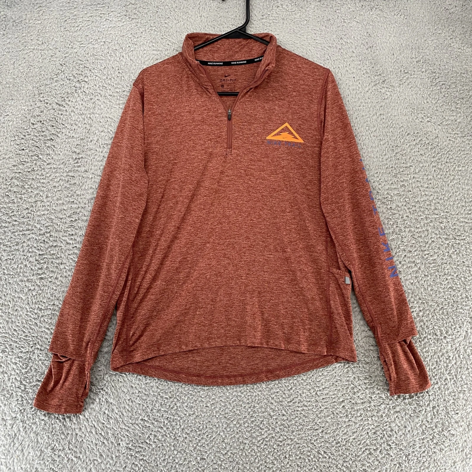 Nike Trail Running Pullover Shirt Womens Medium Thumbholes Half Zip Red Hiking
Opens in a new window
