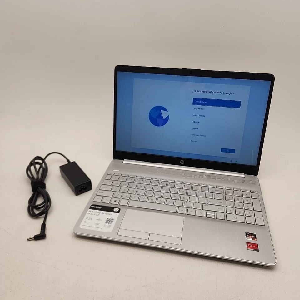 HP 15-GW0123OD 15.6" AMD Ryzen™ 3 2.6GHz 8GB RAM 128GB NVME + 1TB Win11H Silver - Image 2 of 4