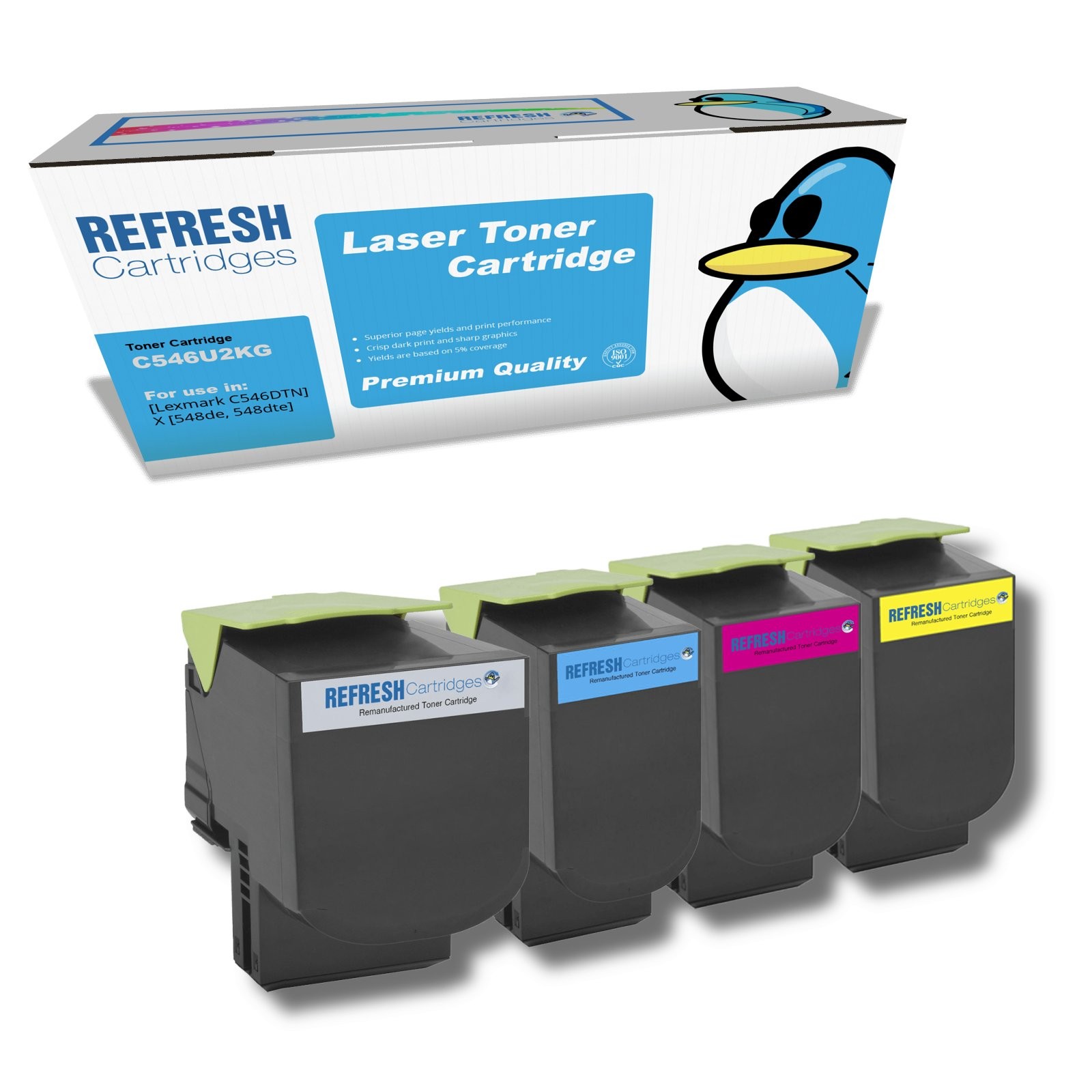 Refresh Cartridges Value Pack C546/X548 Toner Compatible With Lexmark Printers
