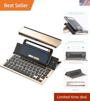 Aluminum Alloy Bluetooth Keyboard - Compact, Foldable & Rechargeable