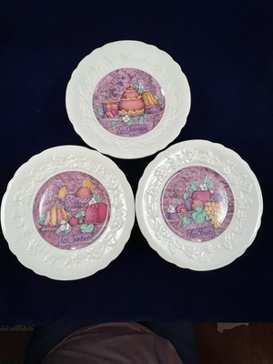 SET OF 6 GIEN FRANCE LES DELICES DESSERT PLATES  MARIE-PIERRE BOITARD 3 styles