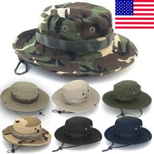 Boonie Bucket Hats Outdoor Fishing Hunting Wide Brim Mesh Camo Safari Sun Cap