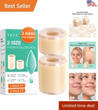 Versatile Hydrocolloid Patch Roll - 2in x 5ft  1in x 5ft for Acne  Wounds