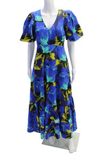 Christopher John Rogers X Target Womens Cotton Abstract Maxi Dress Blue Size 2