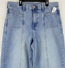 Gap High Rise Stride Ankle Wide Leg Jeans 14 32 Womens New NWT Light Wash Blue