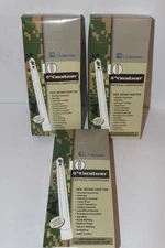 3 x LC Industries ChemLight 6 inch White Box of 10 Military Grade Glow Sticks