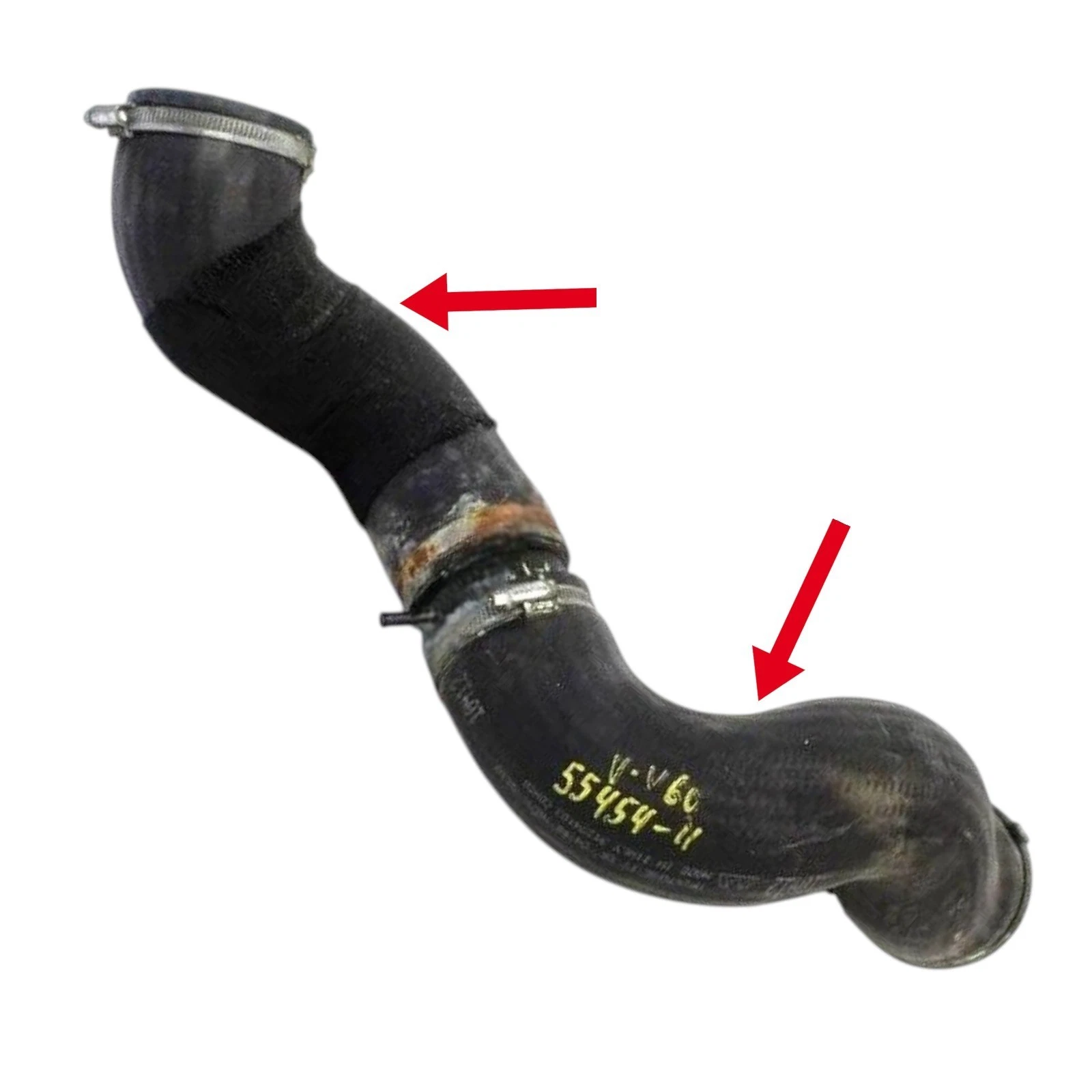 2x Verstärkter Ladeluftschlauch für VOLVO V70 XC70 S60 S80 XC60 V60 2.4 D5 AWD - Bild 4 von 5