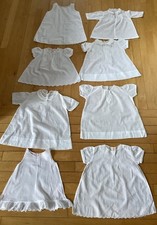 Lot of 8 Vintage Hand Made Embroidered White Baby Dresses Philippines 3-12 Mos