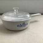 Vtg Corning Ware Blue Cornflower P-81-B 1 PINT Dish w/ Pyrex P81C Lid