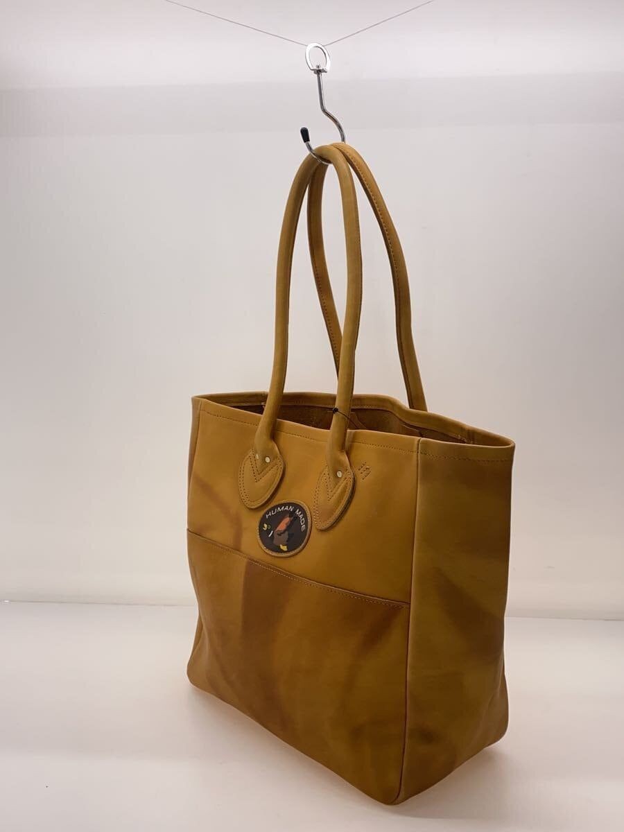【F】Human Made Leather Tote Bag HUMAN MADE tote bag leather Brown plain Used | eBay