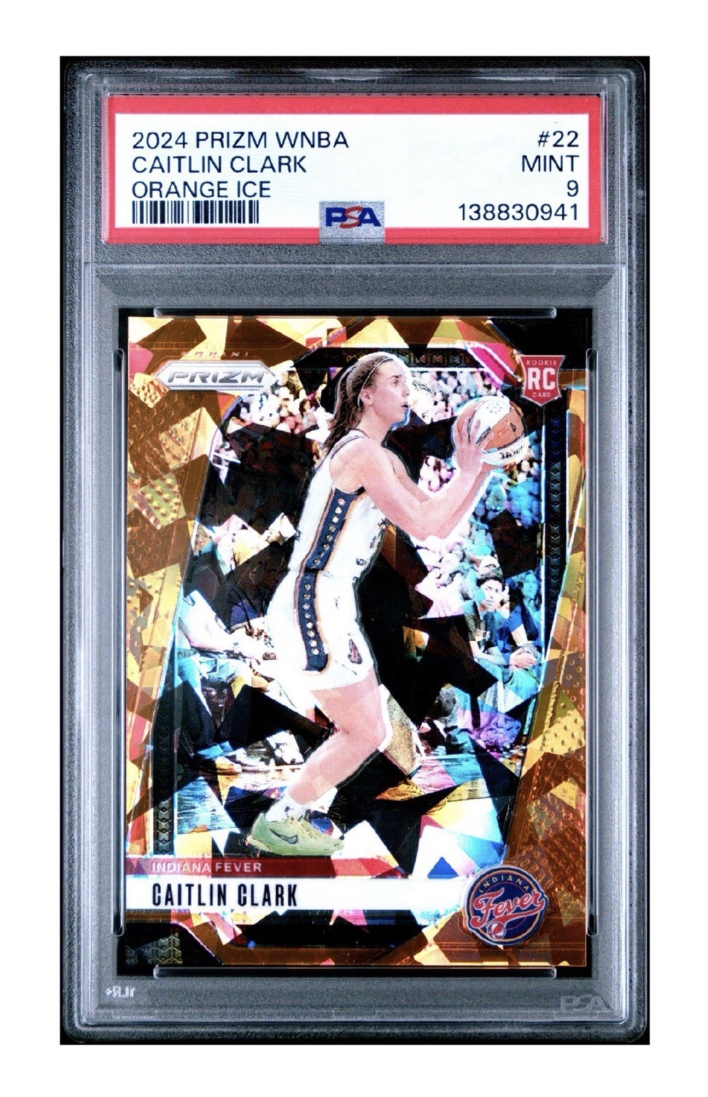 2024 Panini Prizm WNBA #22 Orange Ice Caitlin Clark RC PSA 9 MINT