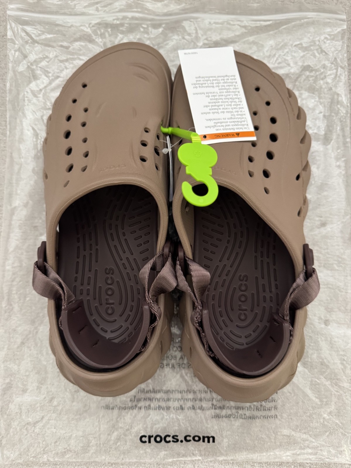 Crocs Echo 'Latte Brown' Clogs Unisex Size 8  Brand New RARE Colour image 4