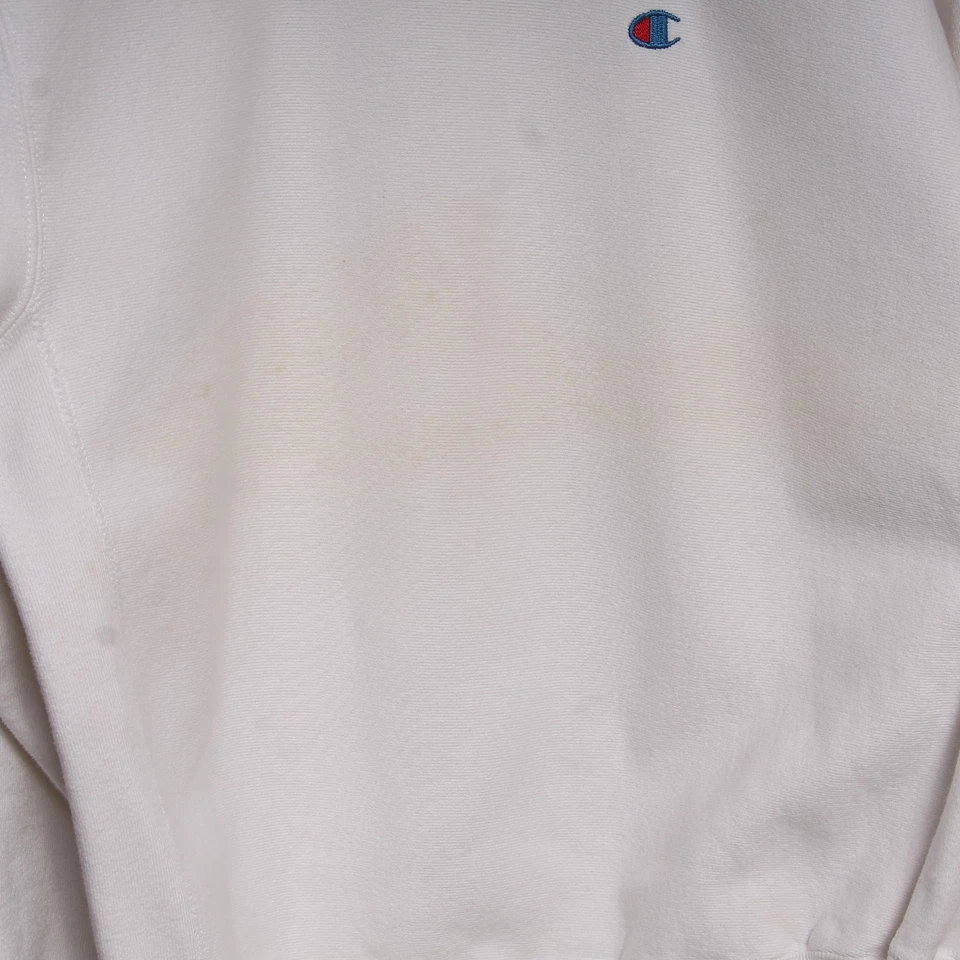 Sweat-Shirt Champion Reverse Wave Taille XL D'Occassion (Sa2192) Blanc Cru Made - Photo 4/4