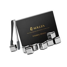 Kollea Christmas Whiskey Stones, 8 Packs Stainless Steel Whiskey Chilling Roc...
