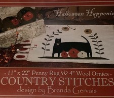 HALLOWEEN PENNY RUG & WOOL ORNIES PATTERN - B...