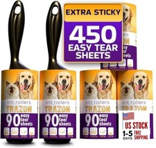 Lint Rollers Value Pack of 450 Sheets / 5 Refills, Sticky 5 Count / 450 Sheets