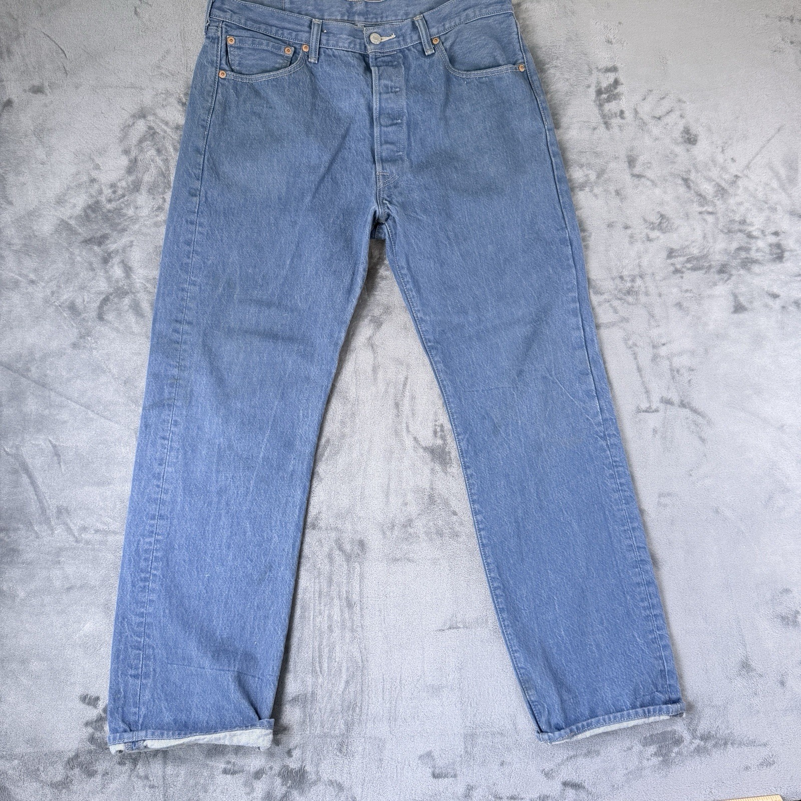 Levi's 501xx Series Men's Denim Straight Jeans Button Fly Faded Wash Fits 36x32