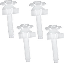 4 Pack Universal Plastic Toilet Seat Screws White Replacement Bolts Nuts Washers