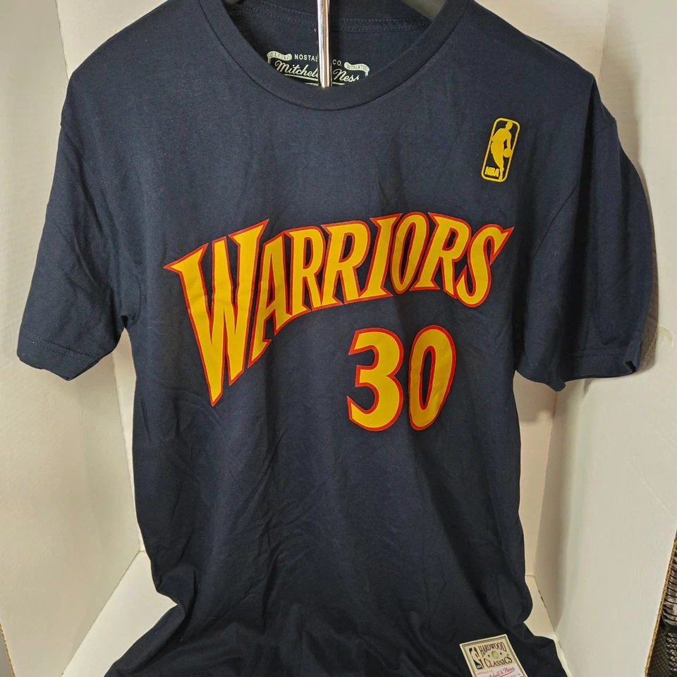 Camiseta Mitchell & Ness Para Hombre Golden State Warriors #30 Stephen Curry Azul Marino Talla L Foto 2 de 4
