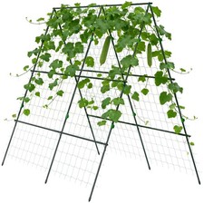 Outsunny A-Frame Trellis Plant Support for Vegetables, Flowers, Fruit
